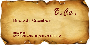 Brusch Csombor névjegykártya
